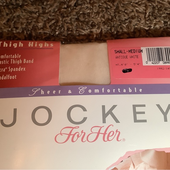 Jockey for Her sheer thigh highs, style 1992, color antique white, size: S/M - Picture 3 of 12
